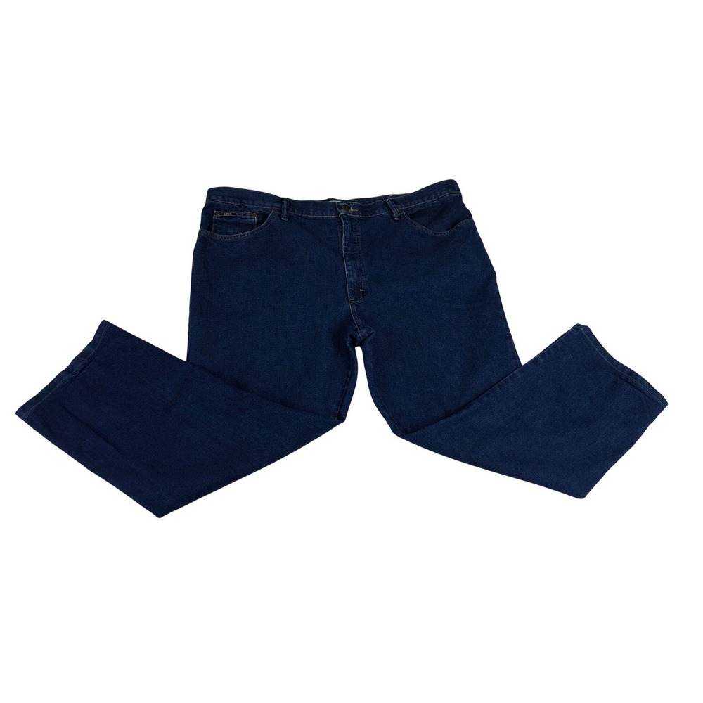 Lee Regular Fit Mens Jeans Dark Indigo Blue Straight Leg Denim 44 x 27 Workwear